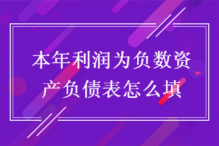 本年利润为负数资产负债表怎么填